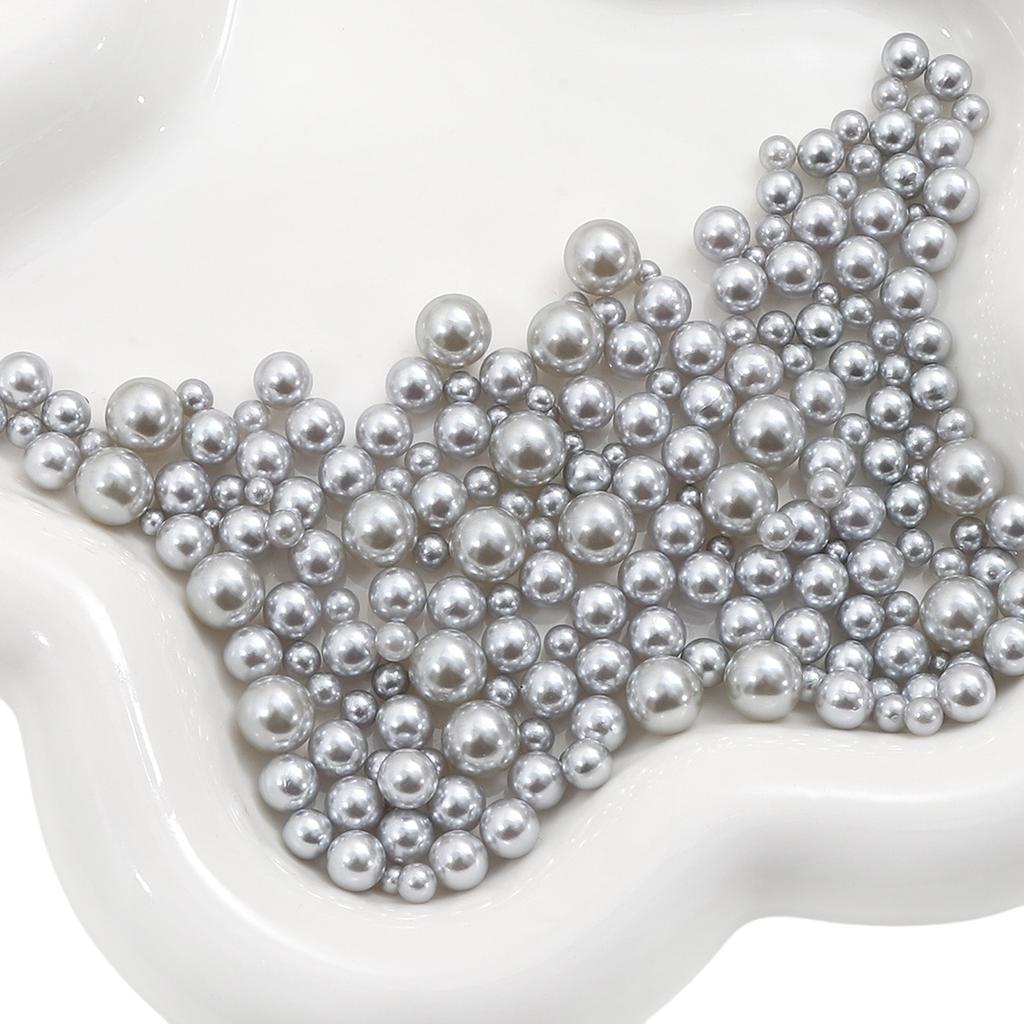 Abs Non-Porous Pearl Plated Colored Round Beads Loose Beads Beaded Handmade Diy Vanity Box Clothing Jewelry Decorative Materials