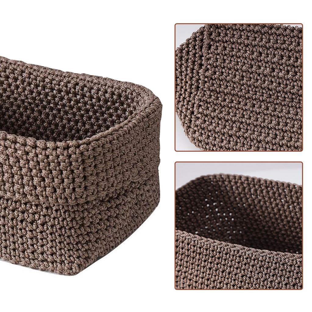 Vevde oppbevaringskurver for organisering av hyller, dekorative kurver for oppbevaring av klær, bøker, håndklær og kjæledyrleker