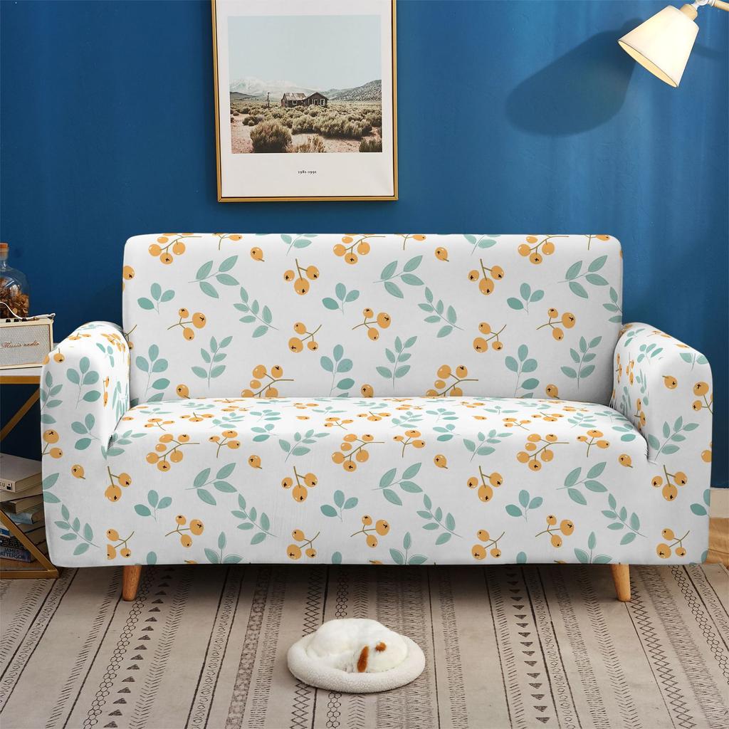 Elastic All-Inclusive Sofa Cover, Small Floral Fresh Multi-Person Combination Sofa Cover, Lazy Sofa Cover