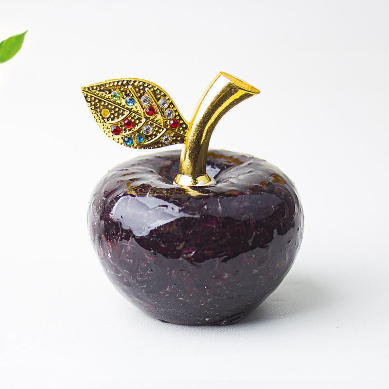 Resin Crystal Apple Figurine For Home Office Decor Gift For Teens Collectors