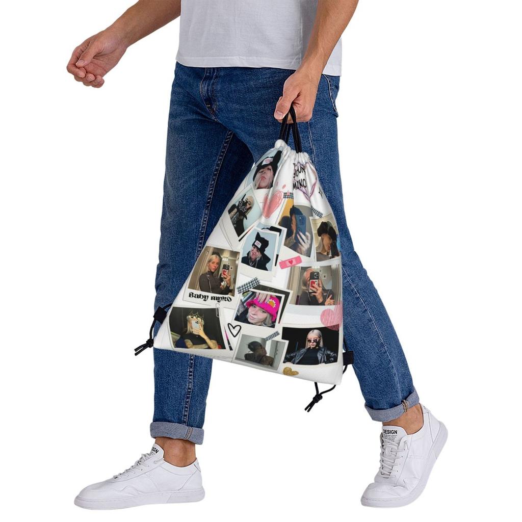 Collage Of Young Miko Backpacks Multi-function Drawstring Bags Sports Bag Book Bags for Travel School