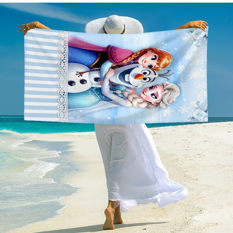 Ultra-Soft Beach Towel with Elsa Theme,Ideal for Pool - Camping, Diving - Perfect Travel Essential, Vibrant Beach Towel.