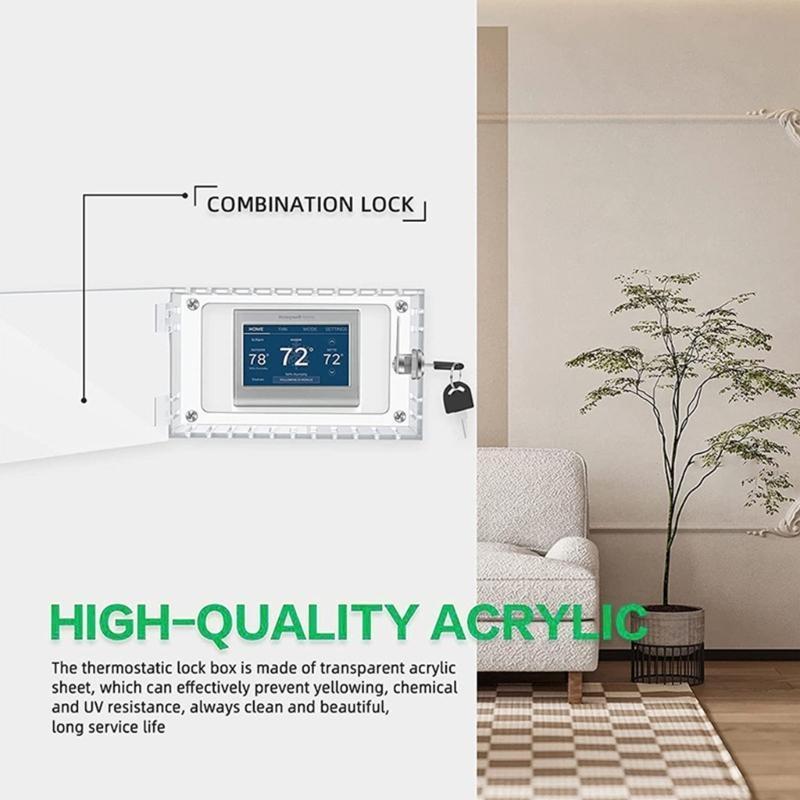 Transparents Thermostat Lock Box With Ventilated Secure Anti Theft Housing Includes 2 Simple Mounting