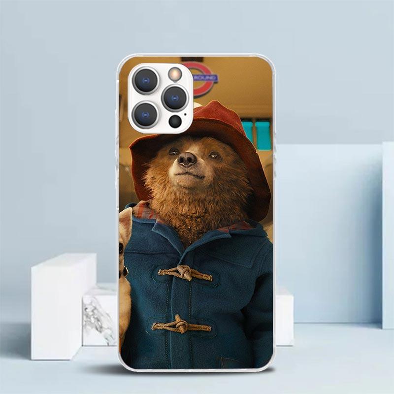 

Cute P-PaddingtonS Bear Soft Cover for iPhone 16 17 Air 15 14 Pro Max 16E Phone Case 13 Mini 12 11 7 SE 8 Print Pattern Fit Case iPhone 13