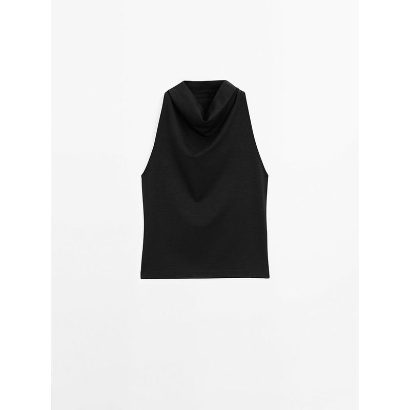 Za2025 Summer New Women Clothes Elegant Commuter Draped Collar Sleeveless Shirts Top 06892110 800