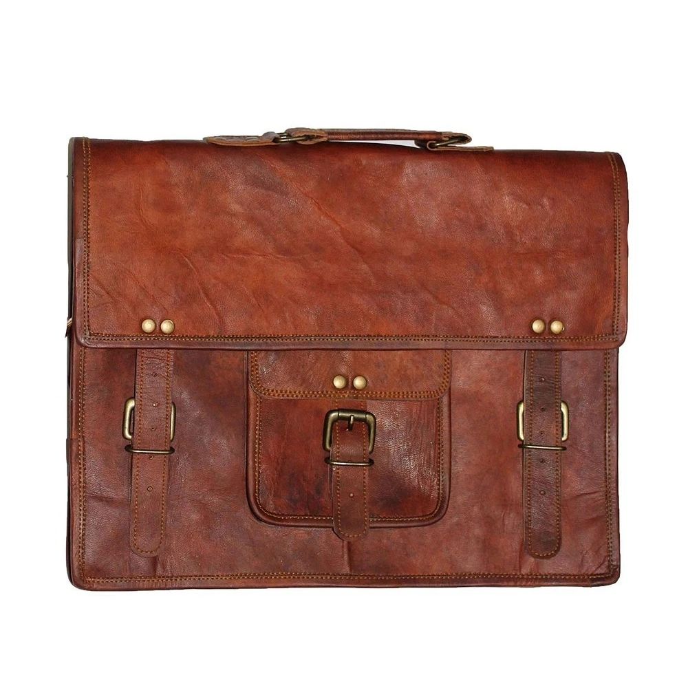 New Men's Vintage Brown Leather satchel Messenger Shoulder Laptop Briefcase Bag