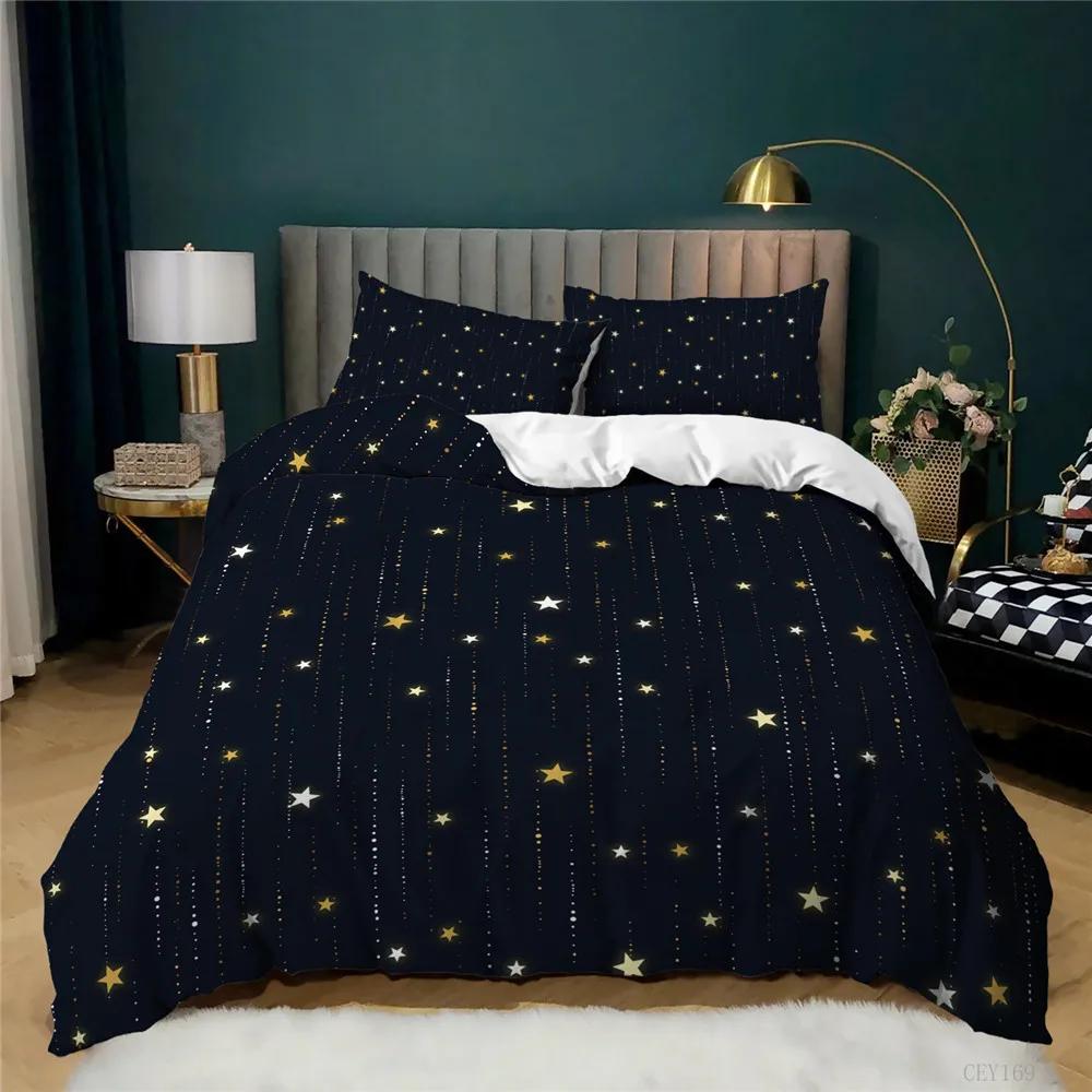 Duvet Cover Set Black High-grade Luxury Bedding Sets Gold Super King CalifKing Plus Size Home Textiles Bed Cover Pillowcases