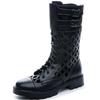 Fashion Summer Hollow Black Mesh Cool Boots female New Mid Heel Large Cool Boots European American Sandals Women platform heels
