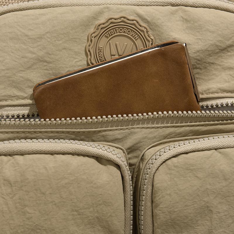 Fashion Woman Backpack Waterproof Nylon Soft Handle Solid Multi-pocket Travel Zipper Feminina School Bags Laptop Backpack