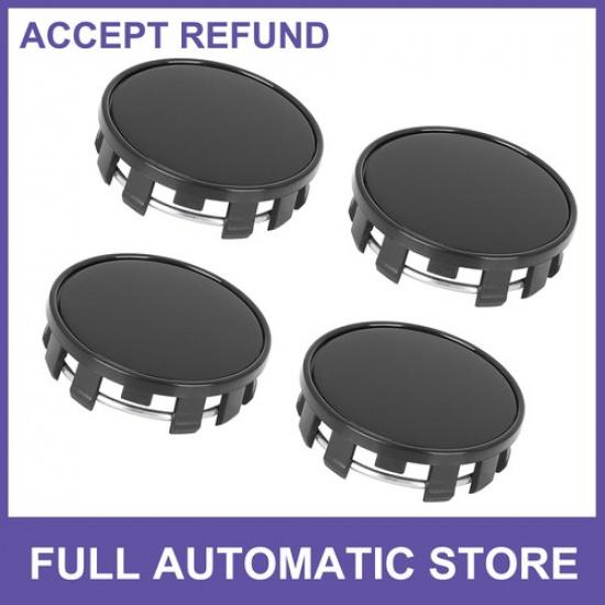 FOUR 54mm 9 Lugs Black Car Wheel Tyre Center Hub Caps Cover Protector Universal