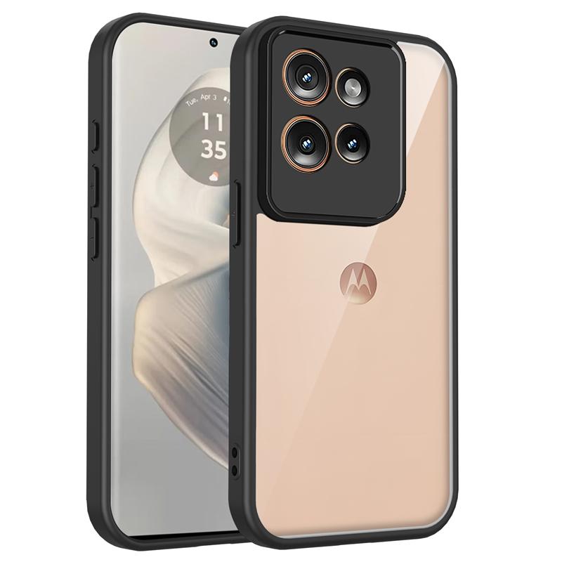 

Прозрачный силиконовый чехол для Motorola Edge 60 Neo edge60 Neo, задняя панель из ПК, бампер из ТПУ, противоударный, прозрачный чехол для телефона Motorola Edge 60 Neo чёрный