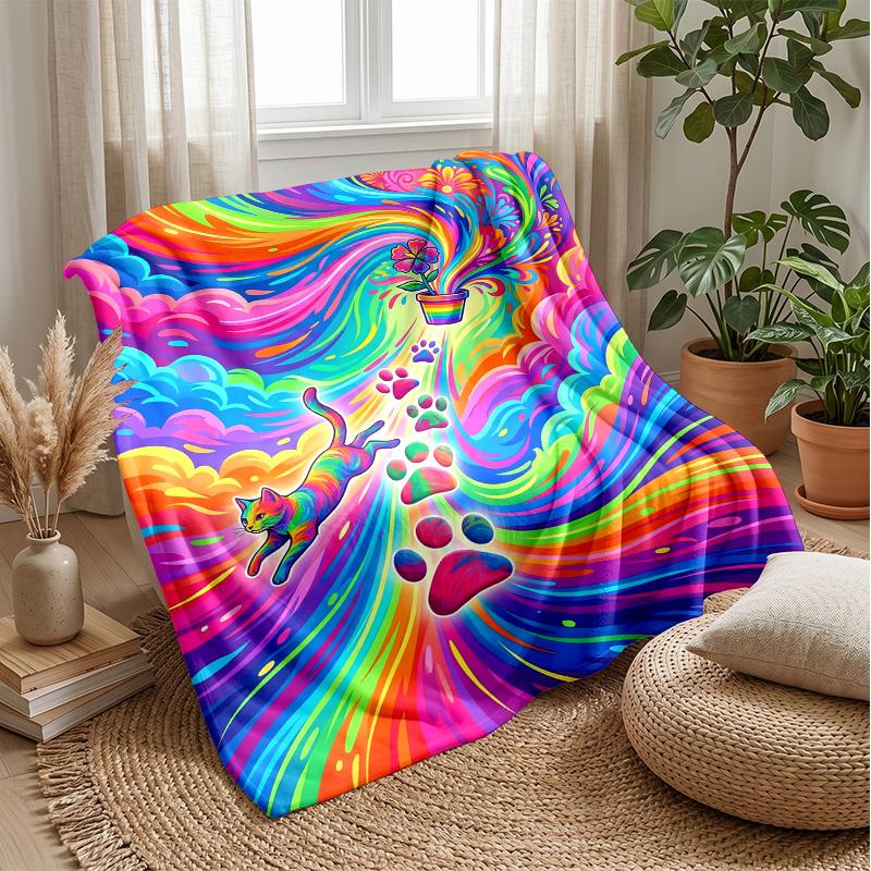 Colorful Canine Celebration blanket Personalized Name Flannel Blanket Soft Cozy Plush Throw for Sofa Bed Lightweight Home Decor
