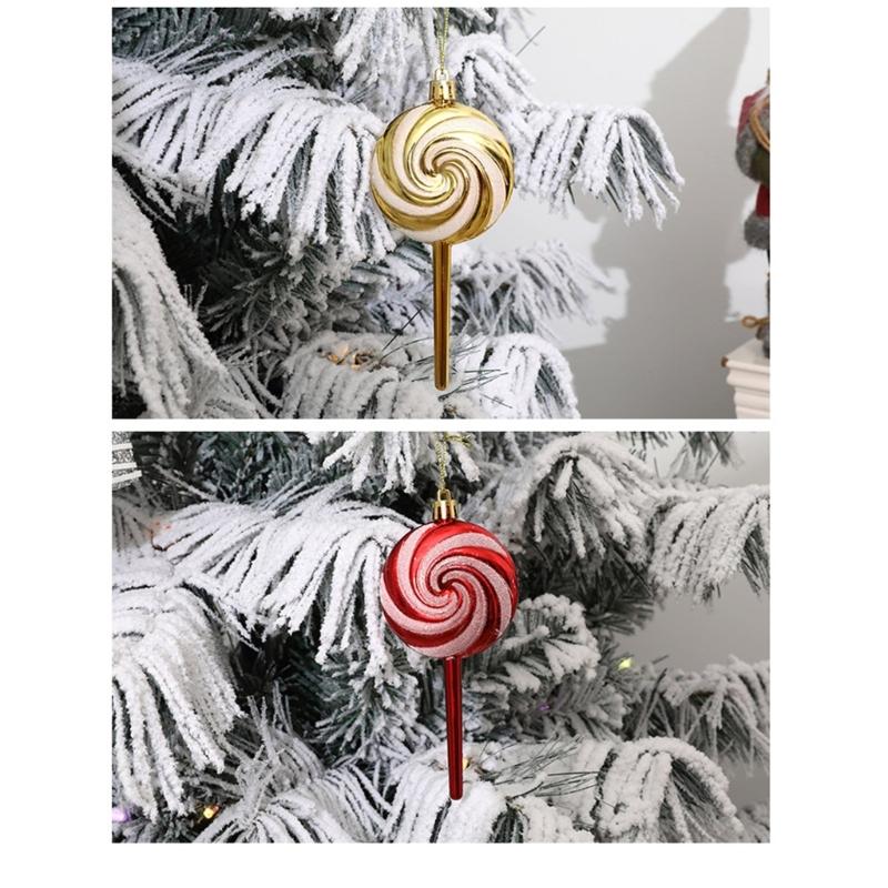 Christmas Tree Decorations Candy Ornaments Pack of 4 Lollipop Hanging Ornaments for Festivals