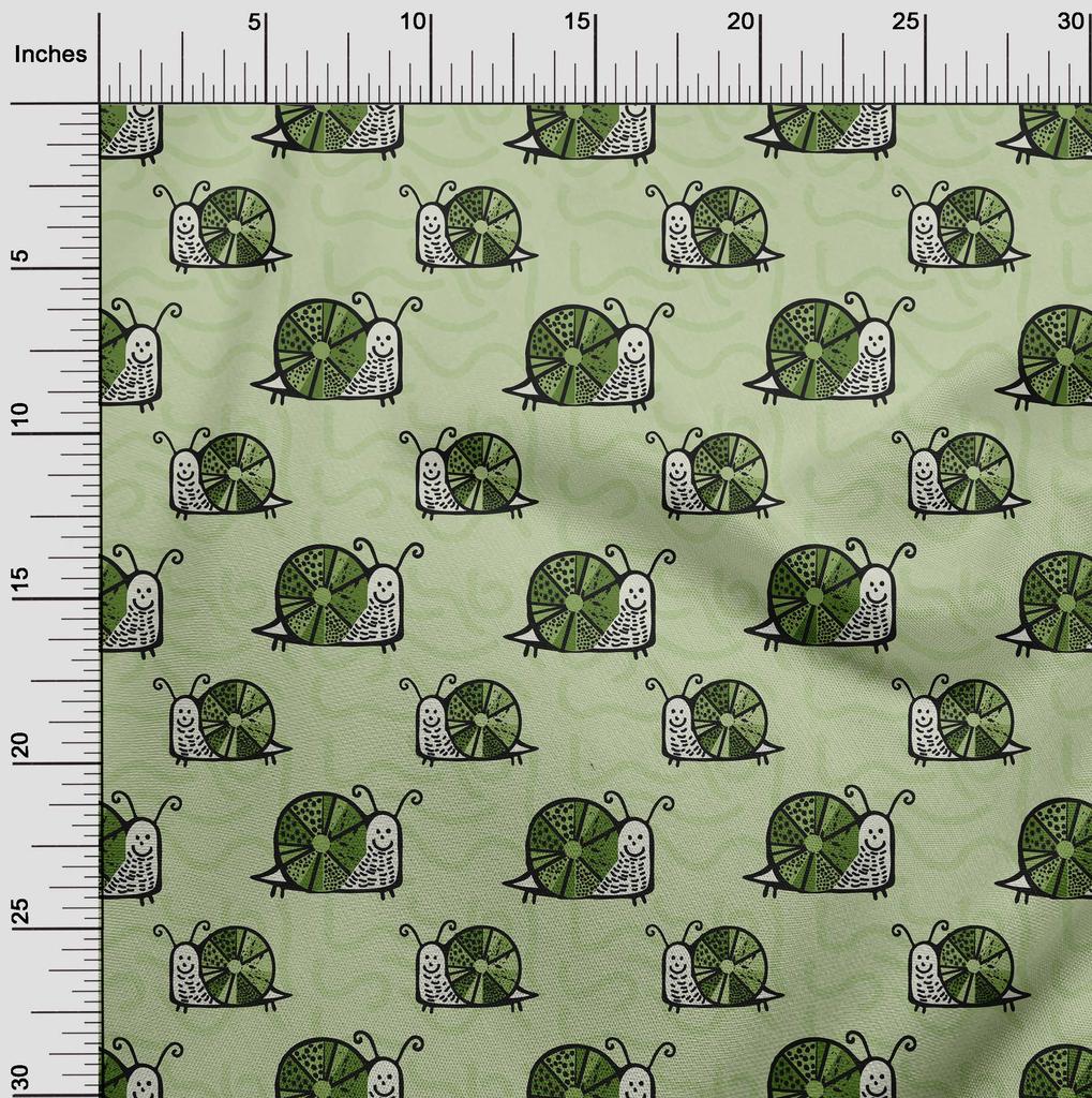 oneOone Cotton Flex Light Green Fabric Wreath Personalized Name Dress Material Fabric Print Fabric By The Yard 40 Inch