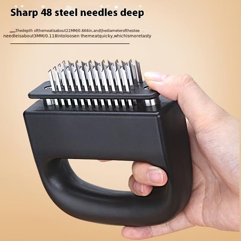 1 Stück, 48-Nadel-Fleischzartmacher aus Edelstahl, Steakzartmacher aus Edelstahl, Rippenklopfer-Fleischzartmacher