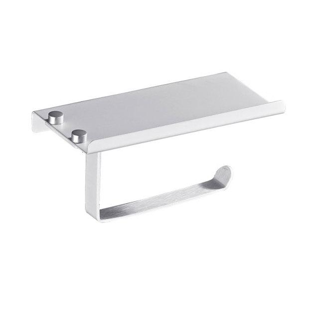 Black Toilet Paper Holder Wall-Mounted Paper Roll Holder Storage Tray Toilet Organizer Phone Stand Bathroom Accessories