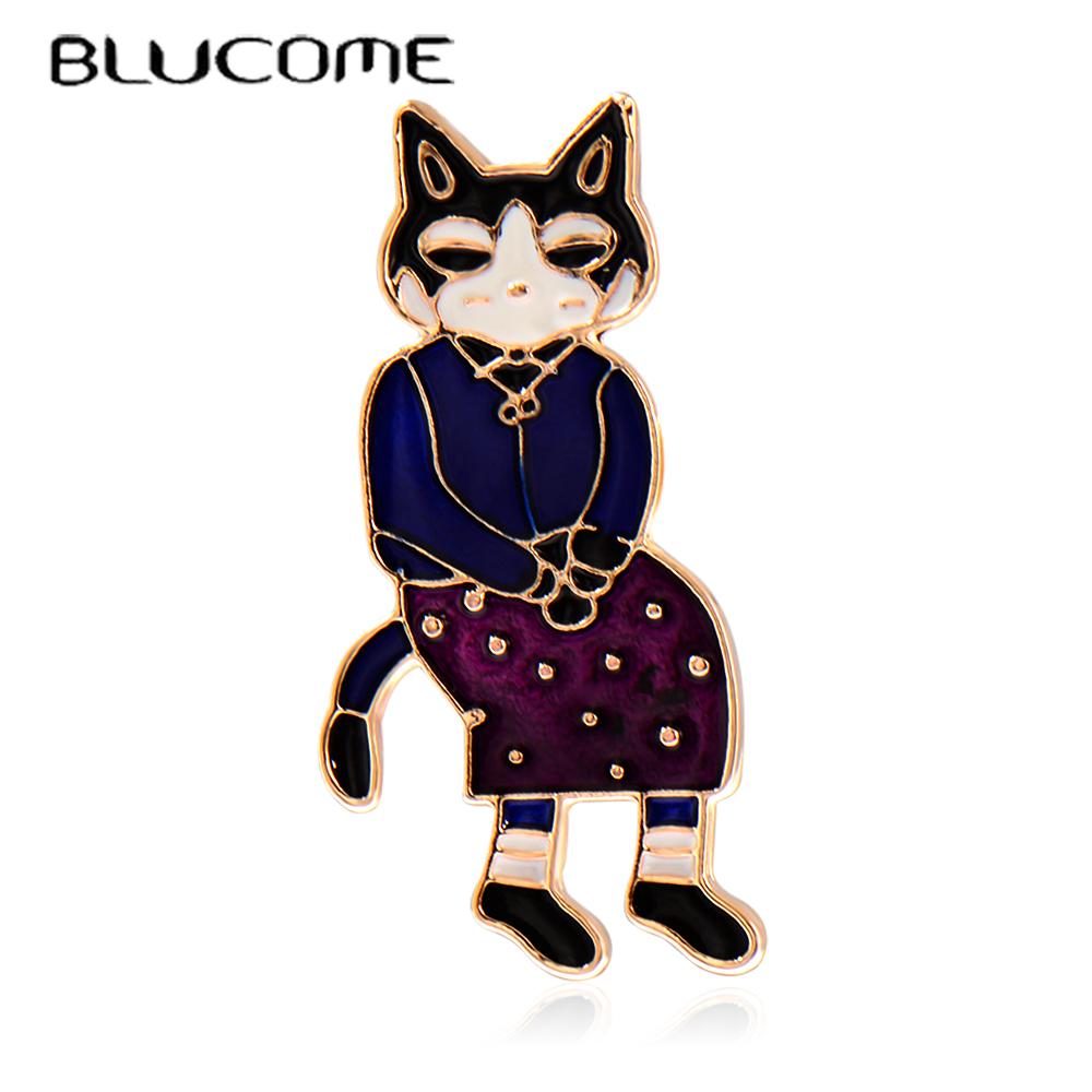 

Blucome специальный дизайн, брошь в форме кошачьего лица, эмаль, корсаж, сумка для костюма, булавки для хиджаба для женской одежды
