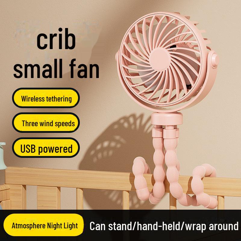 Portable Clip-On Handheld Baby Stroller Fan - Cute, Compact, and Versatile for Students and Desktops