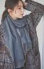 GILDARA FT33 100% Cashmere Scarf Basic Wave Solid Plain Muffler for Men and Women Charcoal Gray F2