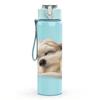 1PC Sleeping Fluffy Dog 750ml Color Plastic Sports Water Bottle Leakproof Flip Straw Lid Suitable for Sports Office Home Use