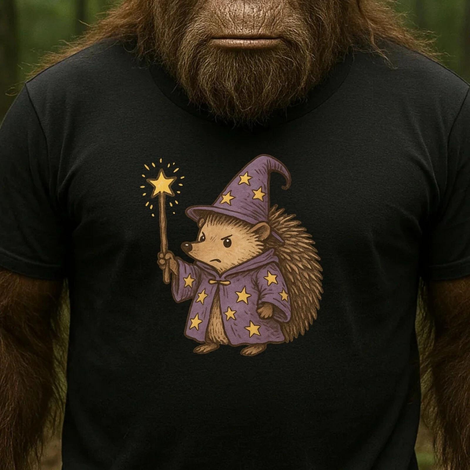 T-Shirt Herren Igel Zauberer Motiv Baumwolle Größe S bis 5XL XXXXL