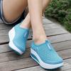 Summer Mesh Breathable Foot Shaking Shoes Hollow Casual Sports Shoes Heightening Sponge Cake Shoes Women's Running Shoes
