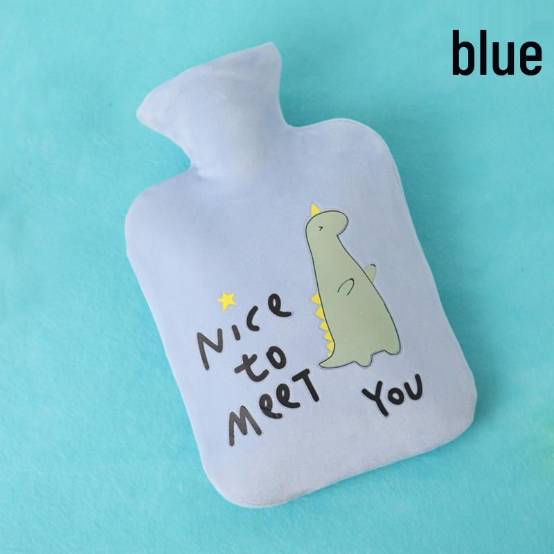 Extra Large Korean Style Rabbit Fur Plush Hot Water Bottle - PVC Hot Compress Hand Warmer. 500ML Square