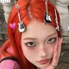 Small Star Hair Clip for Girls Retro Guitar Hairpins Accessory with Punk Clips