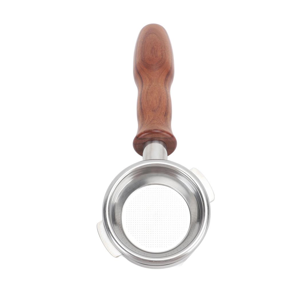 58mm Portafilter Bottomless 2 Ears Detachable Wood and Stainless Steel Coffee Machine Bottomless Filter for
