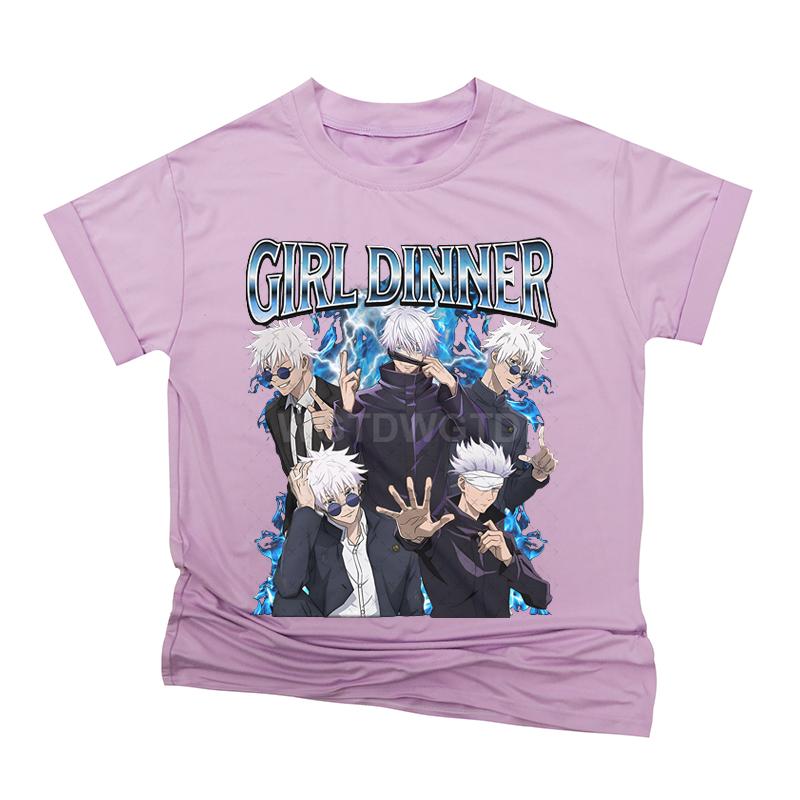 Satoru Gojo Jujutsu Kaisen T-Shirt Vintage Streetwear Short Sleeve Men Clothing Oversized T Shirt