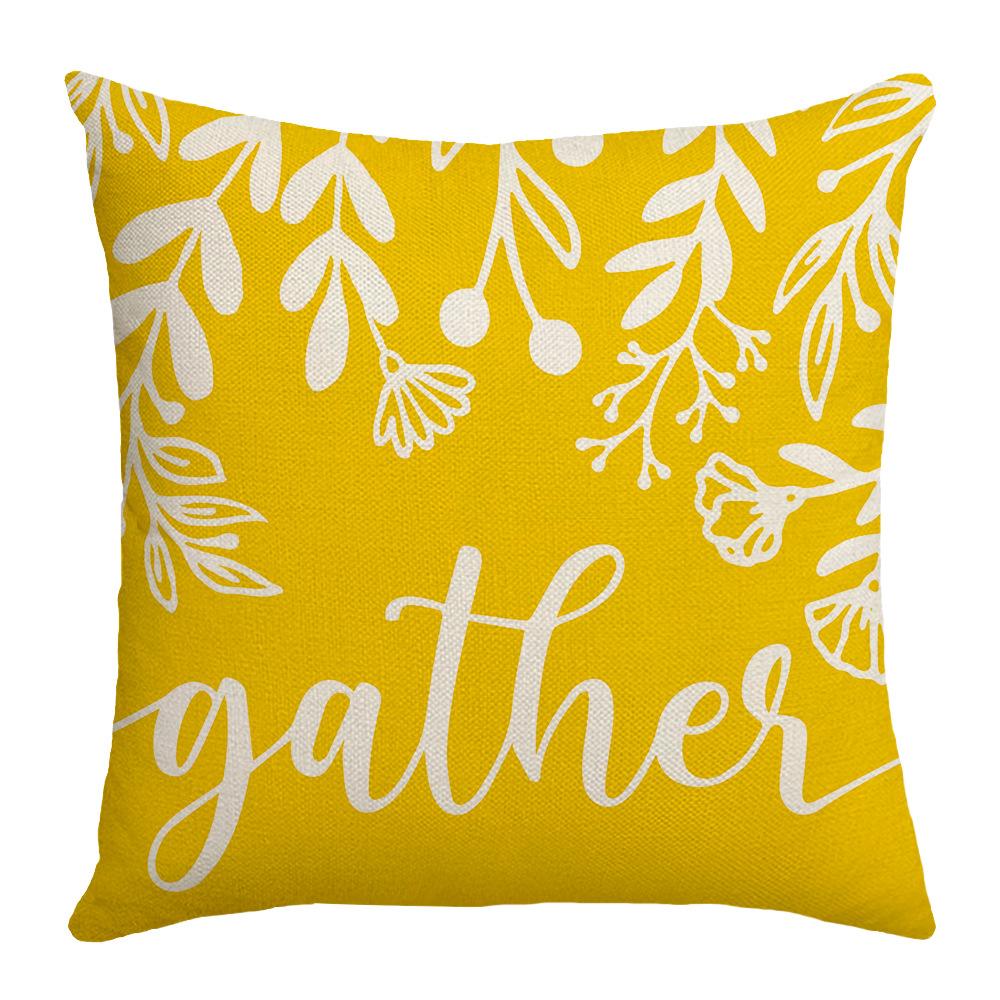 New Pillow Summer Yellow Daisy Home Sunshine Cushion Linen Pillow Case