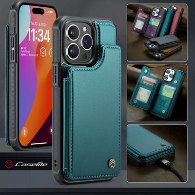 For iPhone 15 Pro Max 14 Pro 13 12 11 Samsung S24 FE S23 Ultra S22 A54 Z Fold5 Flip5 Shockproof Leather Card Slot Pack Holder Phone Case Cover