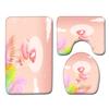 Flamingo Bathroom Toilet Three-Piece Floor Mat Doormat Bathroom Carpet