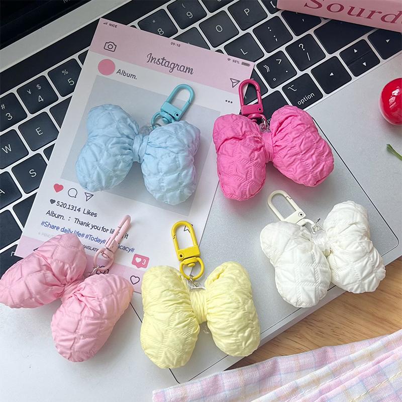 Porte-clés Nœud Simple et Doux Tendance Pendentif Nœud 3D Porte-clés Pour Femmes Filles Décoration Suspendue de Sac à Dos Créative Cadeaux