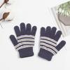 Keep Warm Full Finger Gloves Child Striped Pattern Mitten Windproof for Outdoor
