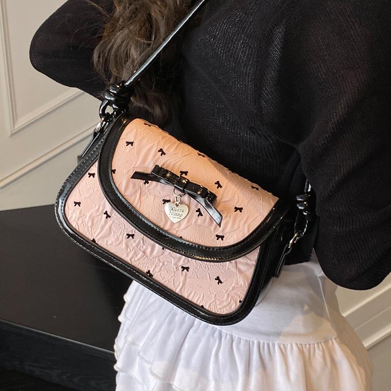 Casual Fashion Handbag Bag Women's 2025 Summer New Bow Simple Trend High-end Crossbody Handbag