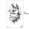 Hand Painted Original Color Flower Fox Phoenix Women'S Simulated Tattoo Water Transfer Tattoo Sticker