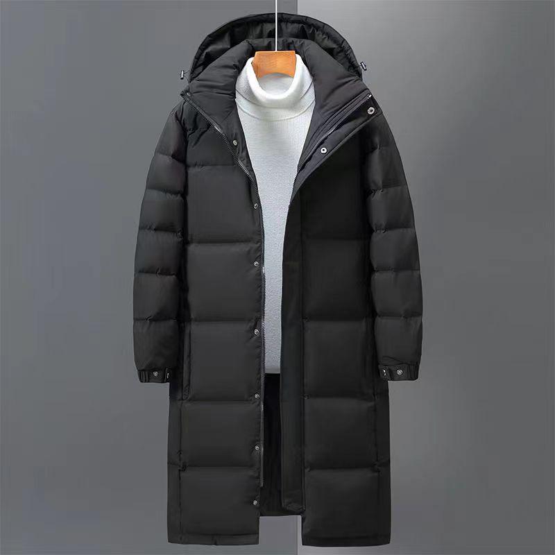 Men's Winter Hooded Down Jacket - Thick, Warm, Fashionable, Long Style for Couples