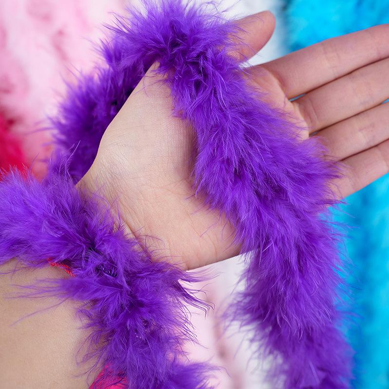 1 Meter Flat Turkey Feather Strip Bouquet Packaging Hand Decoration Performance Clothing Accessories Head Jewelry Decoration