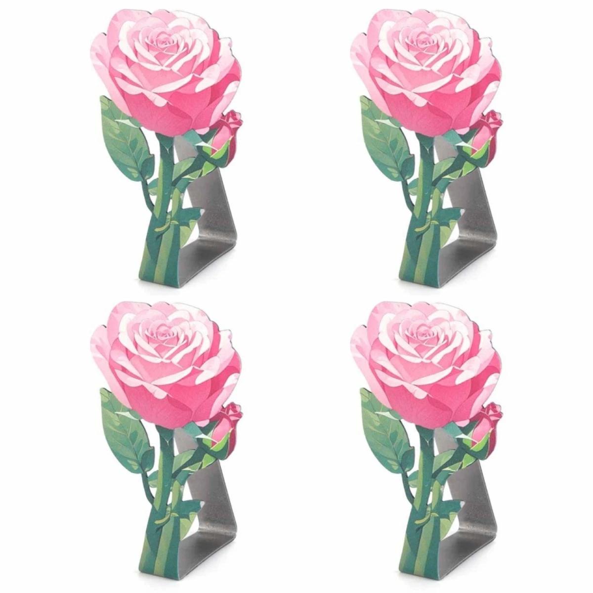 

4Pcs Stainless Steel Table Cover Clips with Strong Grip for Tables up to 4 5cm Thickness Easy Installation for Various Events розовый