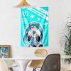Hatsune Miku Wall Decor Tapestry Art For Pet Memorial Birthdaywedding Party Backdrop Family Gift