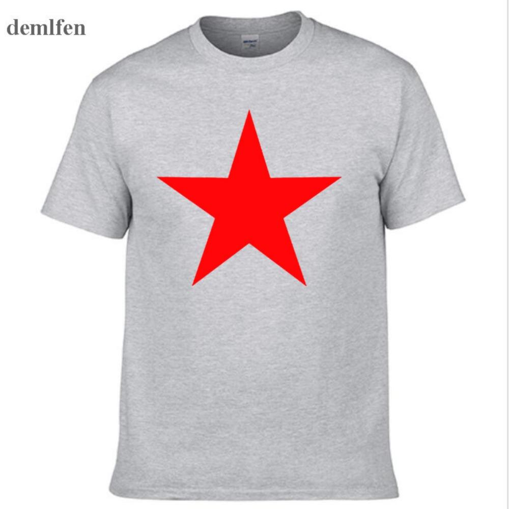 

Fashion Brand Red Star T Shirt Mens Novetly Funny Short Sleeve T-shirt Tops 3D Print Fitness O Neck Shirts Camisetas Tees L
