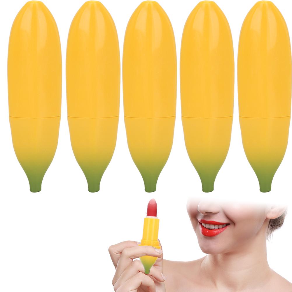 5pcs Banana Shaped DIY Empty Lipstick Tube Lip Balm Bottle Container Inner Diameter 12.1mm