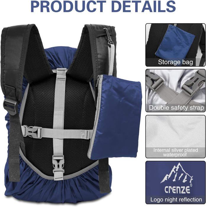 Rain Cover - 40-50L - Waterproof - Reflective - 190T Nylon