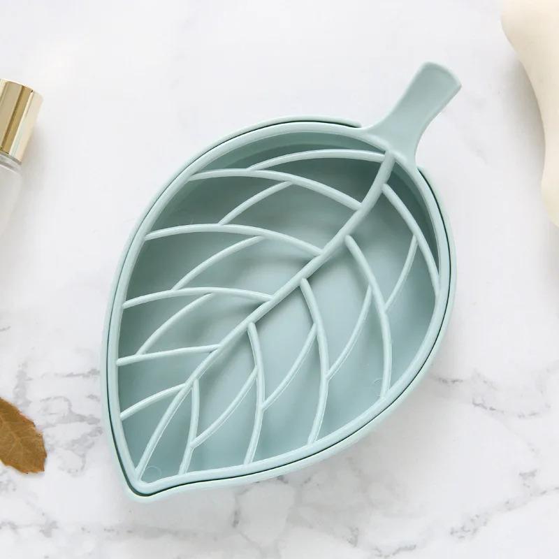 Bathroom Soap Dish Kit Leaf Shaped Soap Holder Drain Soap Box Bathroom Accessories Bathroom Supplies Tools and Measuring Scales