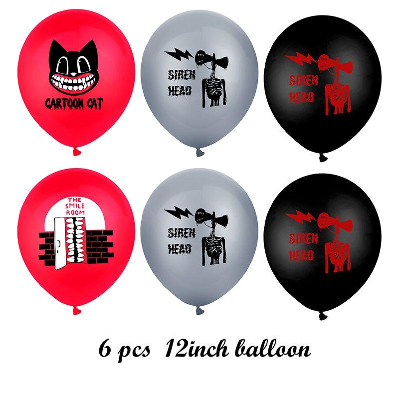Siren Head Cartoon Cat Horror Theme Birthday Party Balloon Banner Topper Cake