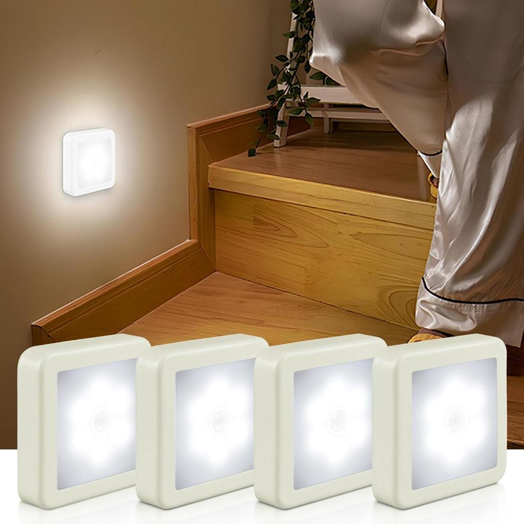 LED Night Light Motion Sensor with LED Light Lamps Night Light Wireless Lamp for Bedside Table Bedroom Bathrooms Corridors Kitchens Wardrobes