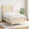 Maison Exclusive - Bed Slat Base and Mattress Cream 90x190 Cm Fabric