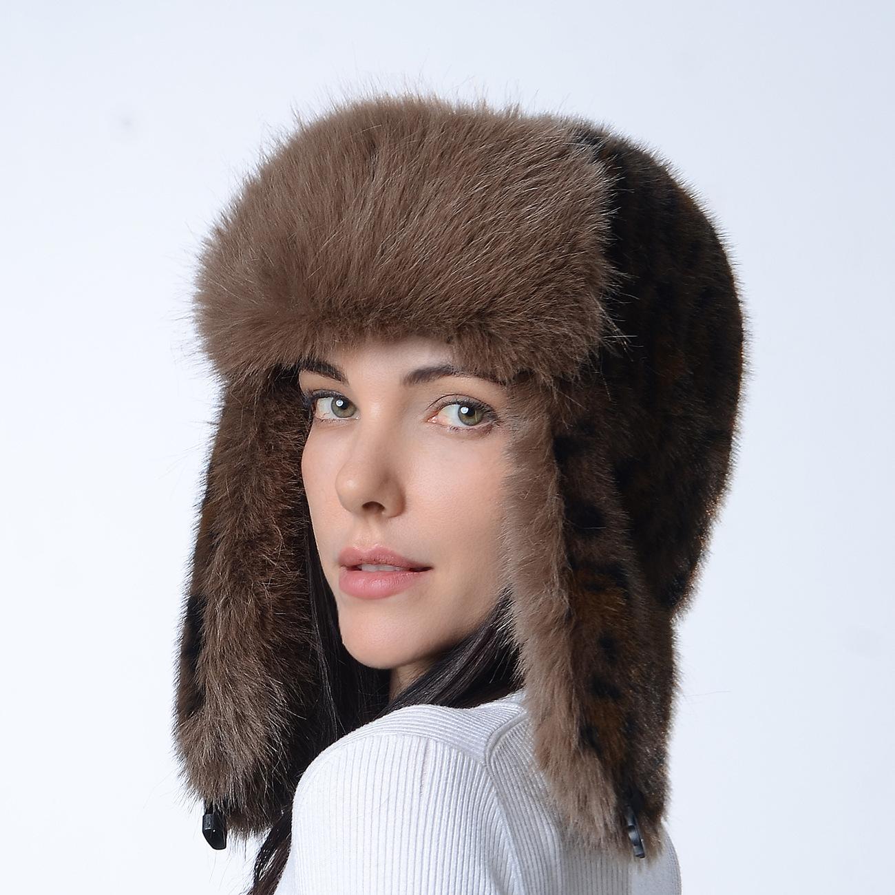 Leopard Print New Warm Personalized Plush Hat For Women