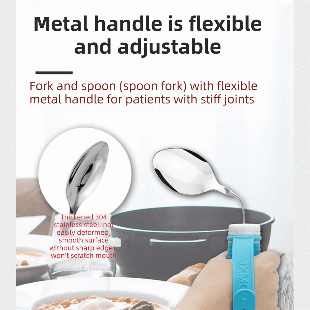 Angle Adjustable Anti-Slip Eating Spoon Anti-Shake Food Aid Fork  Stroke Recovery